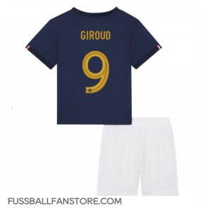Frankreich Olivier Giroud #9 Replik Heimtrikot Kinder WM 2022 Kurzarm (+ Kurze Hosen)